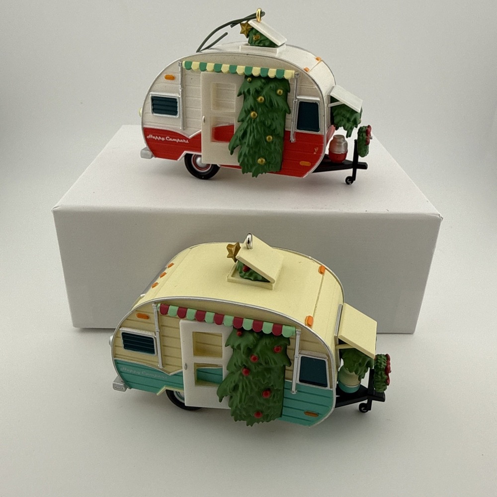 Lot Of 2 Original Hallmark Keepsake Ornaments Happy Campers 2019 And 2022 No Box